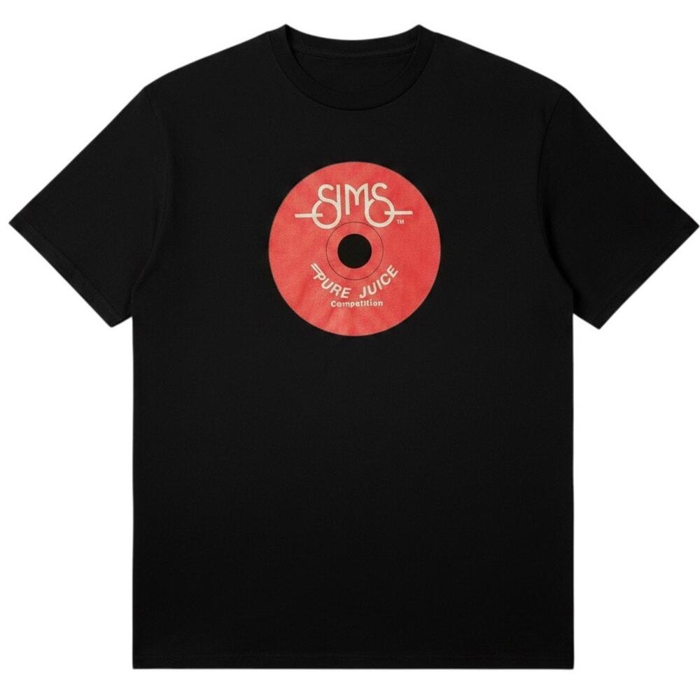 SIMS Skateboard Pure Juice Competition XL Black T-Shirt Wheel Tee Skate Vision